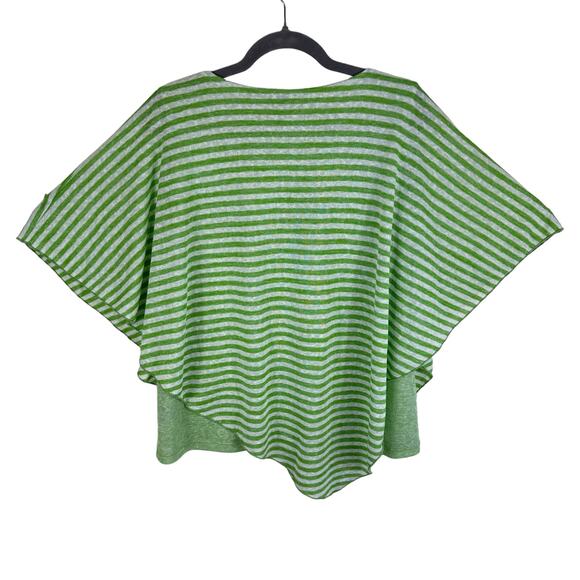 Pure Essence Urbanology Green Striped Lightweight Sweater Poncho Tank Under Sz S - Picture 2 of 5